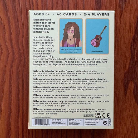 *SOLD* Kikkerland Great Women Memory Game - Picture 3 of 5
